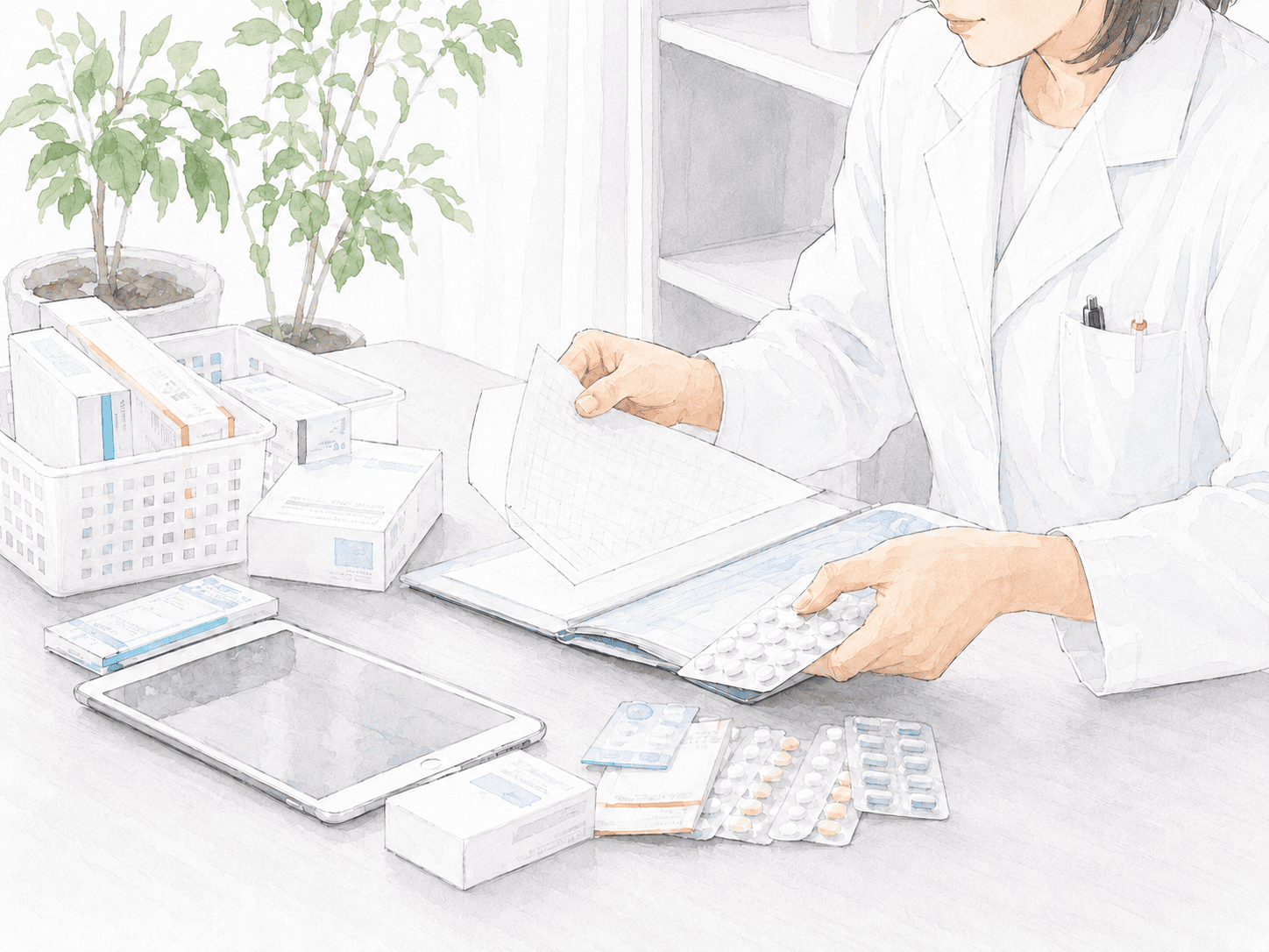 薬の管理をする薬剤師